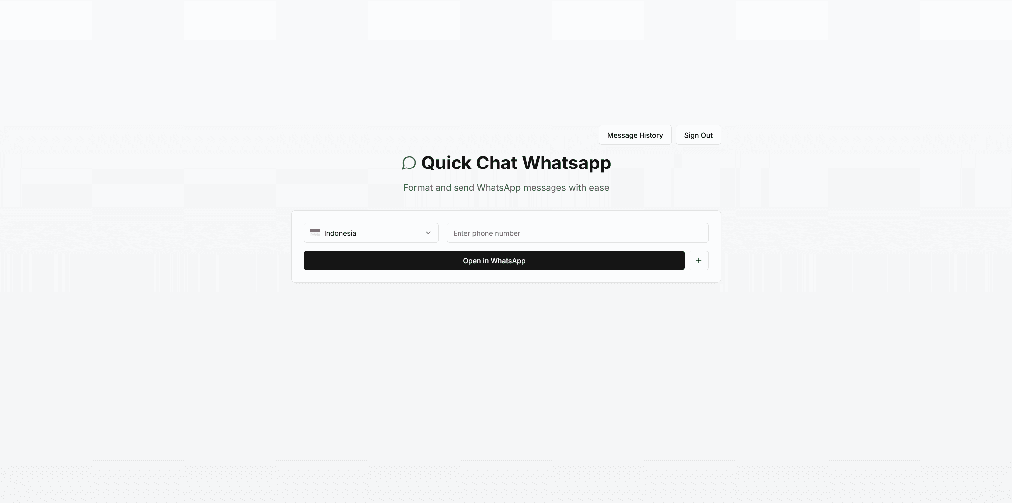 Quick Chat Whatsapp